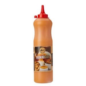 Sauce Hanni Bâ, condiment crémeux à base de beurre de cacahuète et épice, parfait pour accompagner plats et sandwichs.