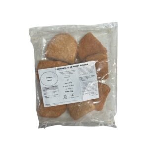 Cordon bleu de poulet surgelé en pack de 11 kg, viande de qualité pour restauration et cuisine professionnelle, emballage hermétique pour conserver la fraîcheur.